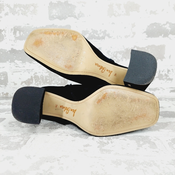 Sam Edelman Codie Black Suede Leather Block Heel Ankle Boots M372 - Picture 8 of 12